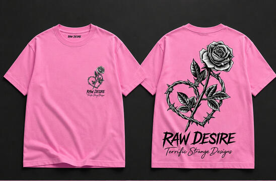 Pink Heart & Rose T-shirt